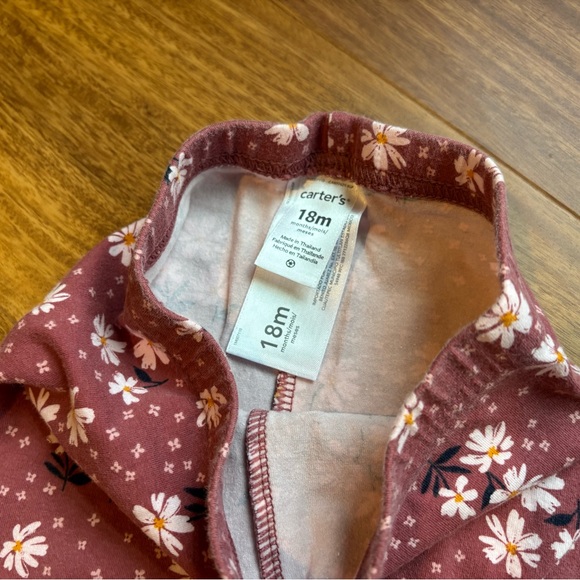 4 for $10 ๐ Carter's Denim Style Loose Top with Burgundy Floral Pants - Picture 7 of 9